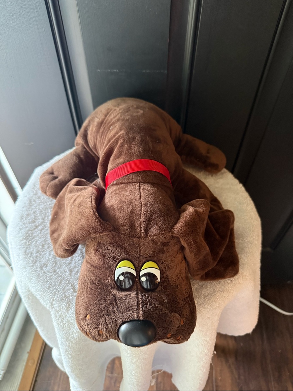 2019 Pound Puppies Dark Brown Red Collar 18” Stuffed Dog Plush Toy